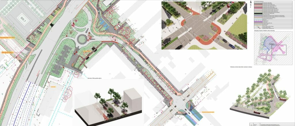 Tunelis po Geležinio vilko g., Gerosios vilties g. ir M. K. Čiurlionio g. atkarpų rekonstrukcija ( Geležinio vilko g., Gerosios vilties g.) - Bike path, Street - visualization