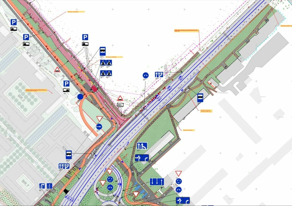 Tunelis po Geležinio vilko g., Gerosios vilties g. ir M. K. Čiurlionio g. atkarpų rekonstrukcija ( Geležinio vilko g., Gerosios vilties g.) - Bike path, Street - visualization