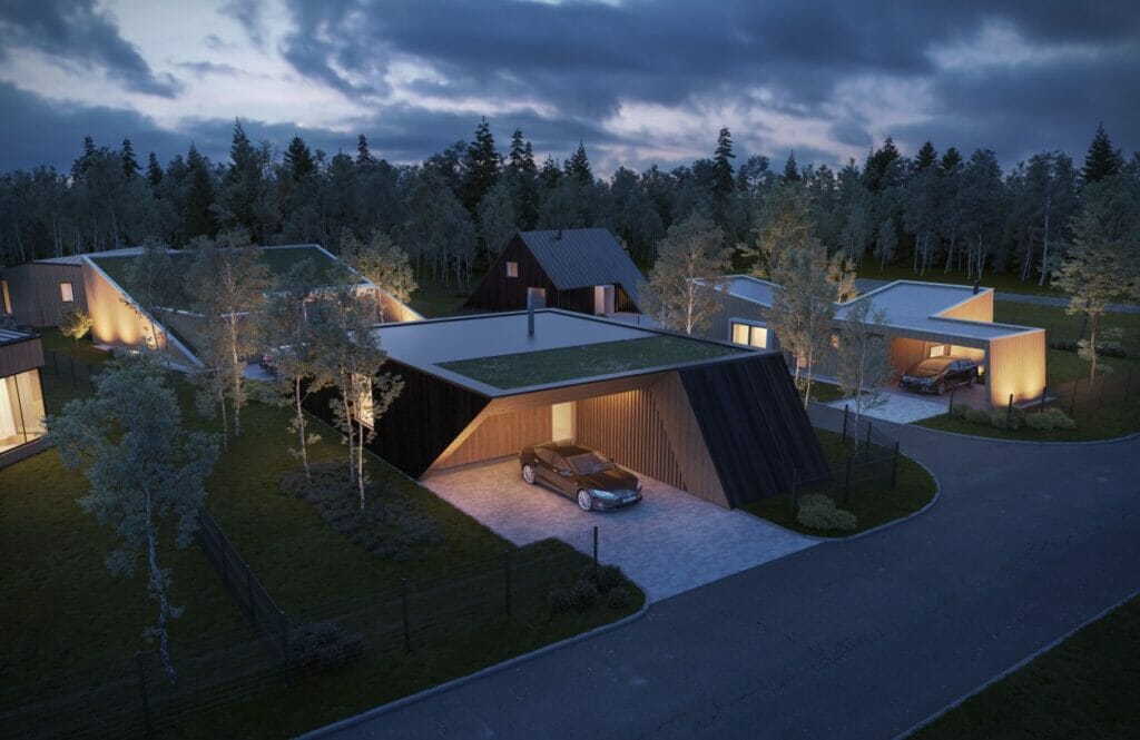 Live in wood (Šumsko g. 312, 314, 316, 318) - Private house community - visualization
