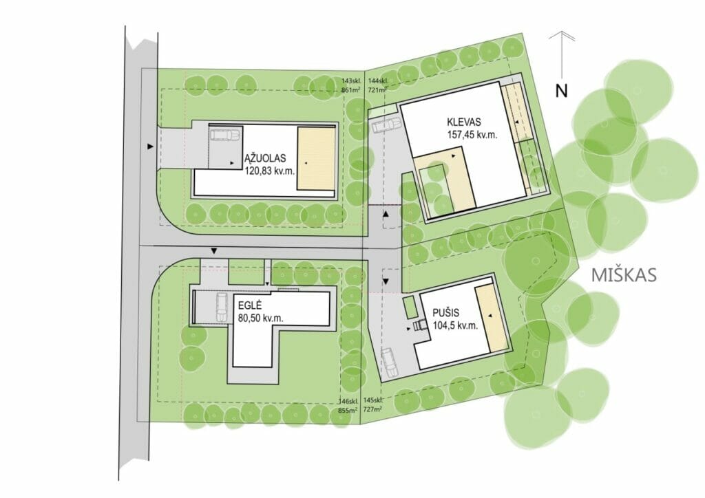 Live in wood (Šumsko g. 312, 314, 316, 318) - Private house community - visualization