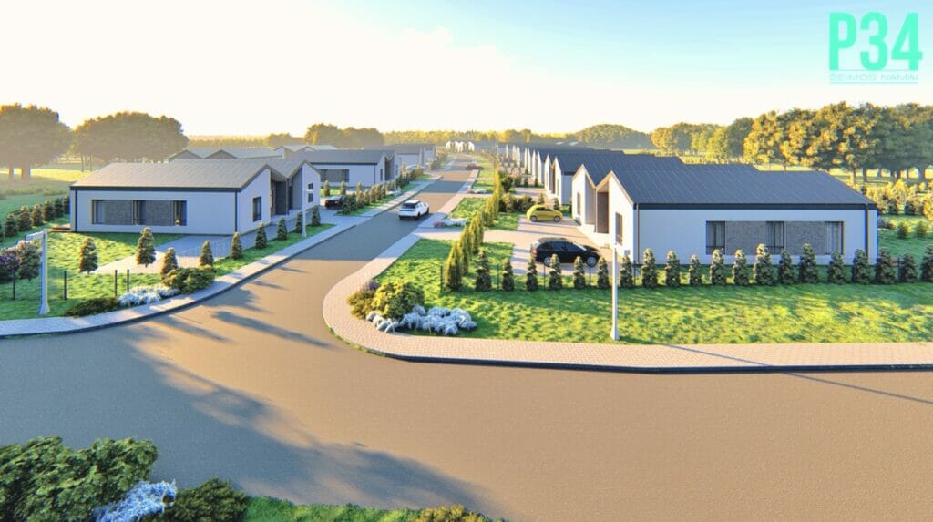 Pašilės namai (Pašilės g. 1, 3, 22, 22A, 22B, 24, 24A, 24B, 26, 26A, 26B. 28, 30, 32, 34, 38, 40, Geležių k., Zujūnų sen.) - Eramajade rajoon - visuaalne