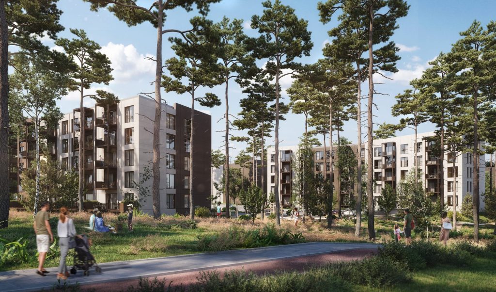 Priežmalas (Mazā Juglas iela 24) - Korterelamu - visuaalne