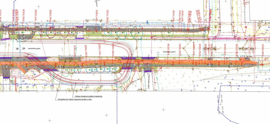 Santariškių g. dviračių ir pėsčiųjų takai (Santariškių g.) - Bike path - visualization