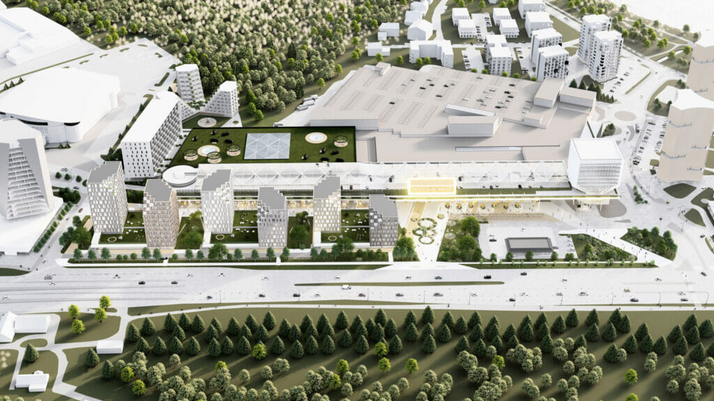 Paldiski mnt 102, 102b, 102c / Mõisa 1, 3 (Paldiski mnt 102, 102b, 102c / Mõisa 1, 3) - Autobusu termināls, Daudzdzīvokļu nams, Biroju centrs, Autostāvvieta, Tirdzniecības centrs - vizualizācija