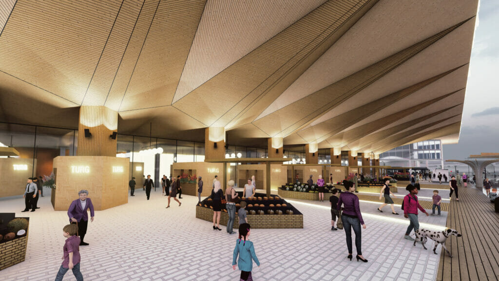 Paldiski mnt 102, 102b, 102c / Mõisa 1, 3 (Paldiski mnt 102, 102b, 102c / Mõisa 1, 3) - Autobusu termināls, Daudzdzīvokļu nams, Biroju centrs, Autostāvvieta, Tirdzniecības centrs - vizualizācija