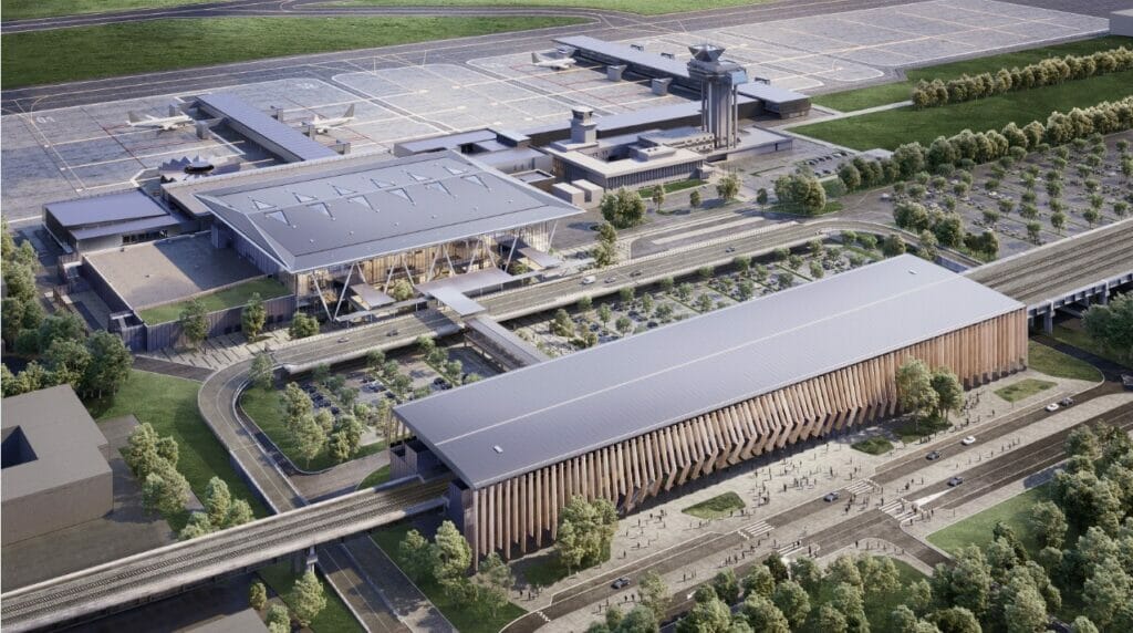 RIX Airport City I kārta (Starptautiskā lidosta "Rīga") - Hotel, Office center - visualization