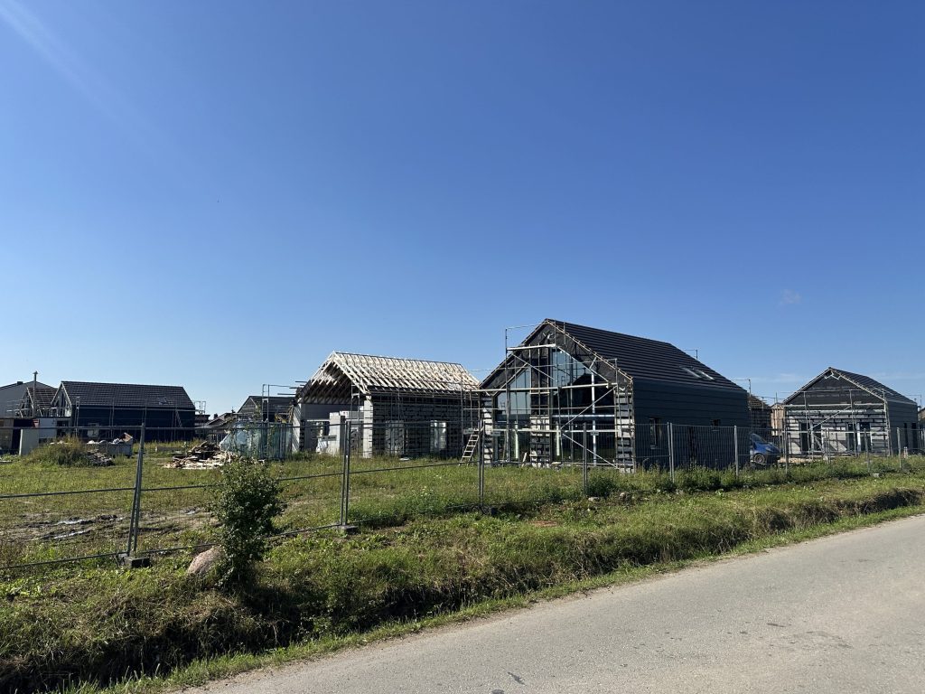 Skandinavų vilos (Ragupės g. 7, 8, 9, 10, 11, 12, 13, 14, 15, 16, 18,  Trušelių k.) - Private house community - construction photos