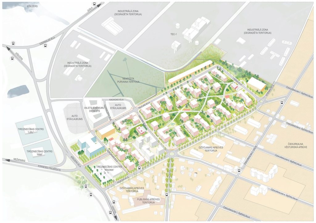 Ezerparks 4. kārta (Rusova iela, Talejas iela, Cirīša iela) - Korterelamu - visuaalne
