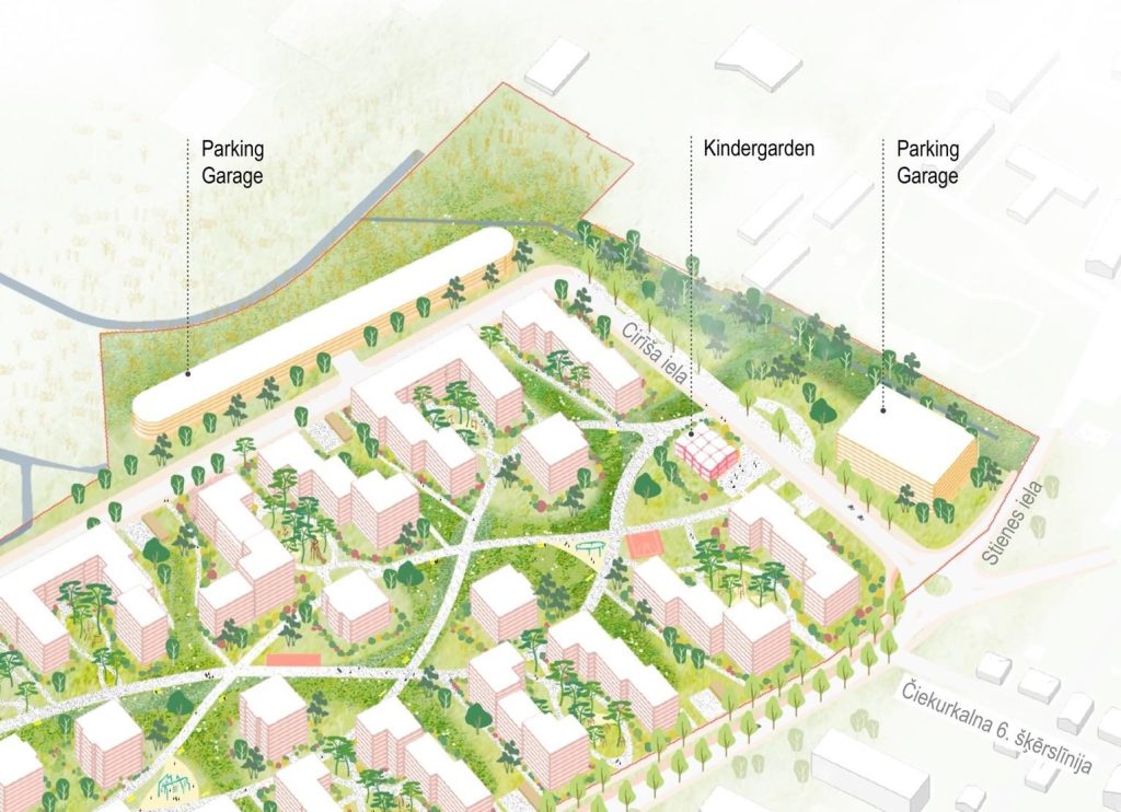 Ezerparks 5. kārta (Rusova iela, Talejas iela, Cirīša iela, Stienes iela) - Korterelamu - visuaalne