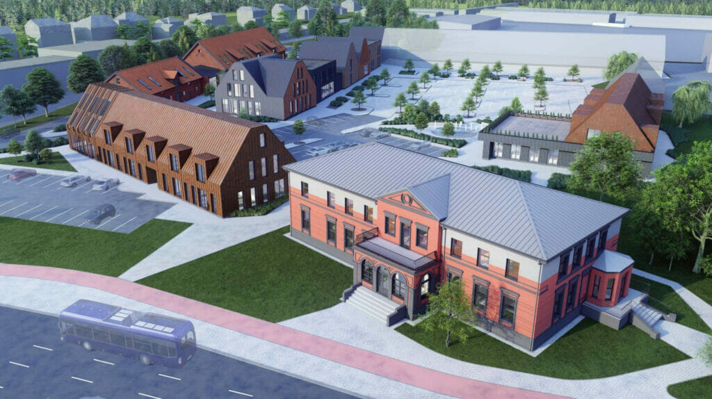 Sendvario dvaras Mokyklos 33 (Mokyklos g. 33) - Food services, Hotel, Office center, Shopping center - visualization