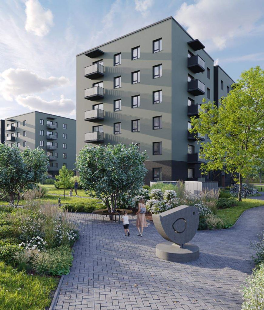 Valterciems – 1. kārta, 1. ēka – Ēvalda Valtera iela 44A (Ēvalda Valtera iela 44A) - Korterelamu - visuaalne