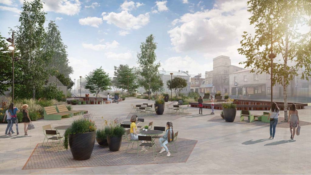 SPORTA 2 kvartāls - 1.kārta - Teritorijas labiekārtojums (Sporta iela 2) - Skveras - vizualizacija