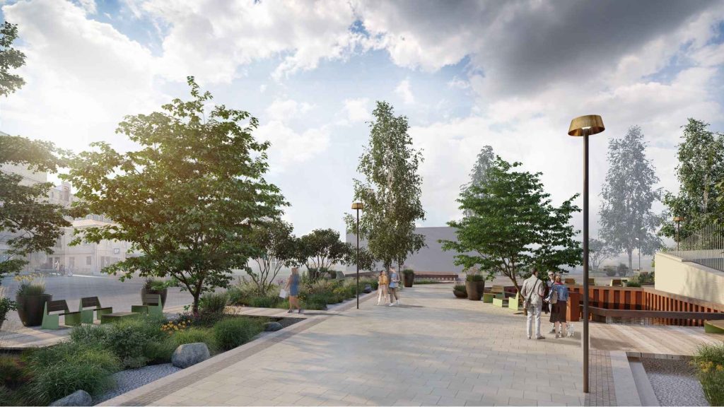 SPORTA 2 kvartāls - 1.kārta - Teritorijas labiekārtojums (Sporta iela 2) - Skveras - vizualizacija