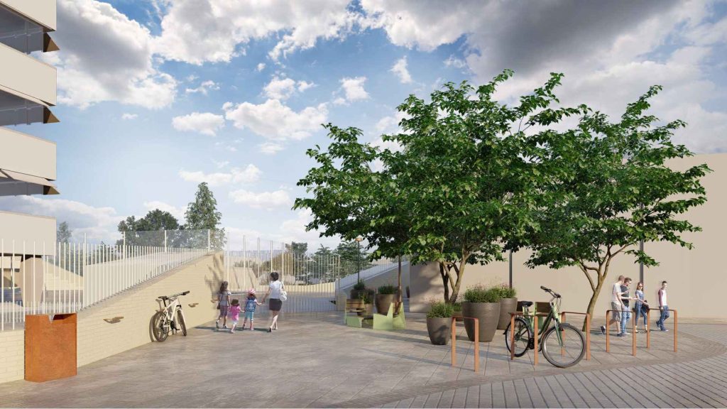 SPORTA 2 kvartāls - 1.kārta - Teritorijas labiekārtojums (Sporta iela 2) - Skveras - vizualizacija