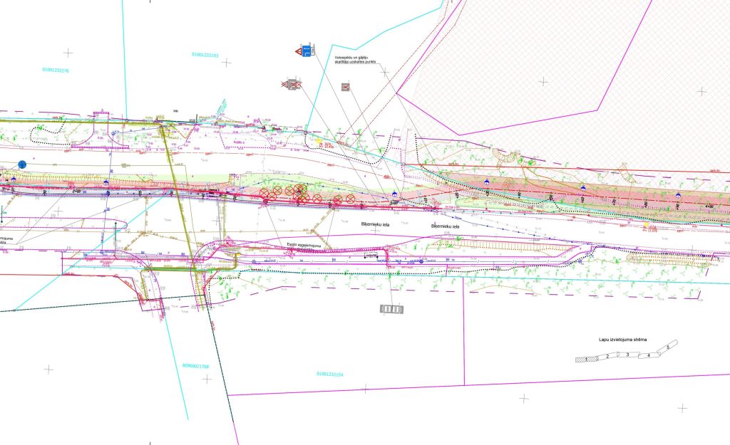 Velo un gājēju infrastruktūras izbūve Biķernieku ielas posmā no Juglas ielas līdz Ropažu novada robežai (Biķernieku iela) - Bike path - visualization