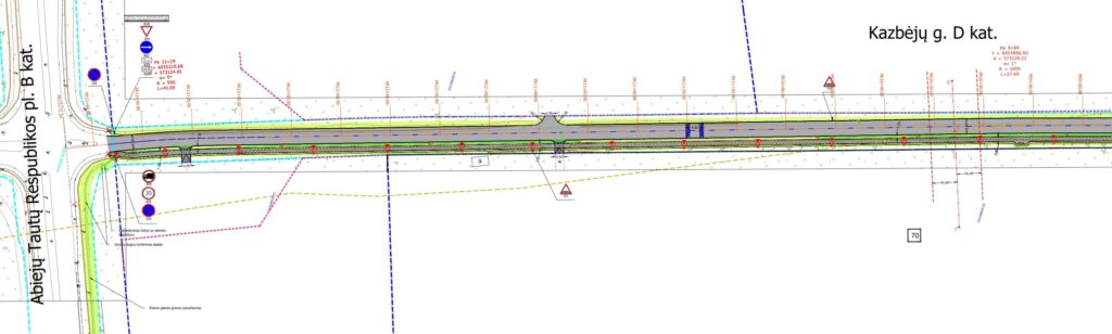 Senojo Gardino pl. nuo V. A. Graičiūno g. iki Kazbėjų tilto ir Kazbėjų g. (Senojo Gardino pl., Kazbėjų g.) - Gatvė - vizualizacija