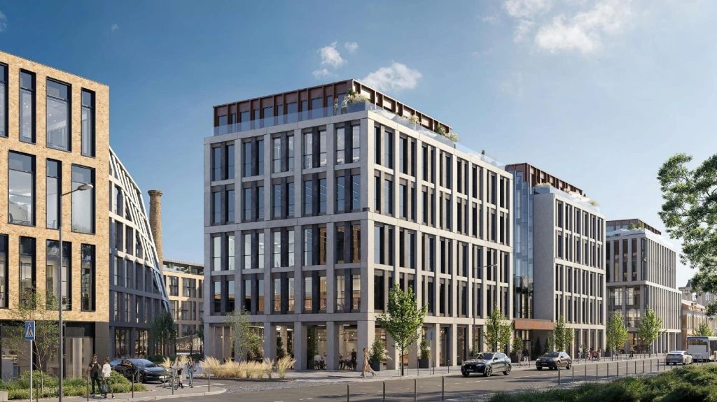 Lāčplēša Skvērs (Lāčplēša iela 74, 76A, 76, 76B, Visvalža iela 5, 5A, 5B, 5C, 5D, 5E) - Food store, Health center, Multi apartment, Office center - visualization