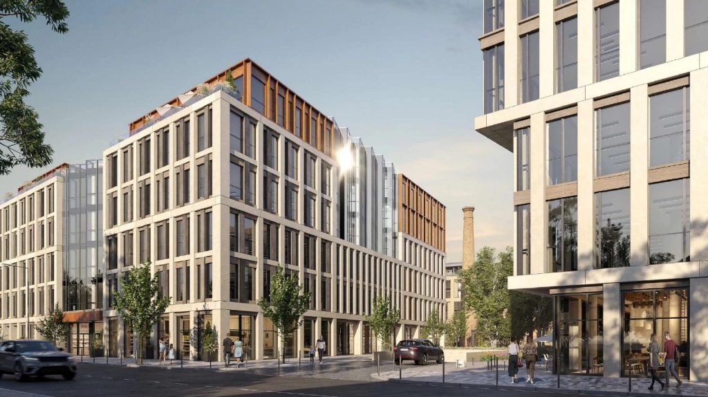 Lāčplēša Skvērs (Lāčplēša iela 74, 76A, 76, 76B, Visvalža iela 5, 5A, 5B, 5C, 5D, 5E) - Food store, Health center, Multi apartment, Office center - visualization