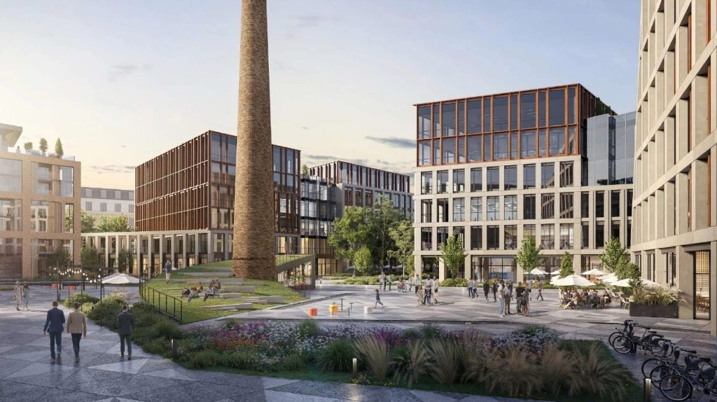 Lāčplēša Skvērs (Lāčplēša iela 74, 76A, 76, 76B, Visvalža iela 5, 5A, 5B, 5C, 5D, 5E) - Food store, Health center, Multi apartment, Office center - visualization