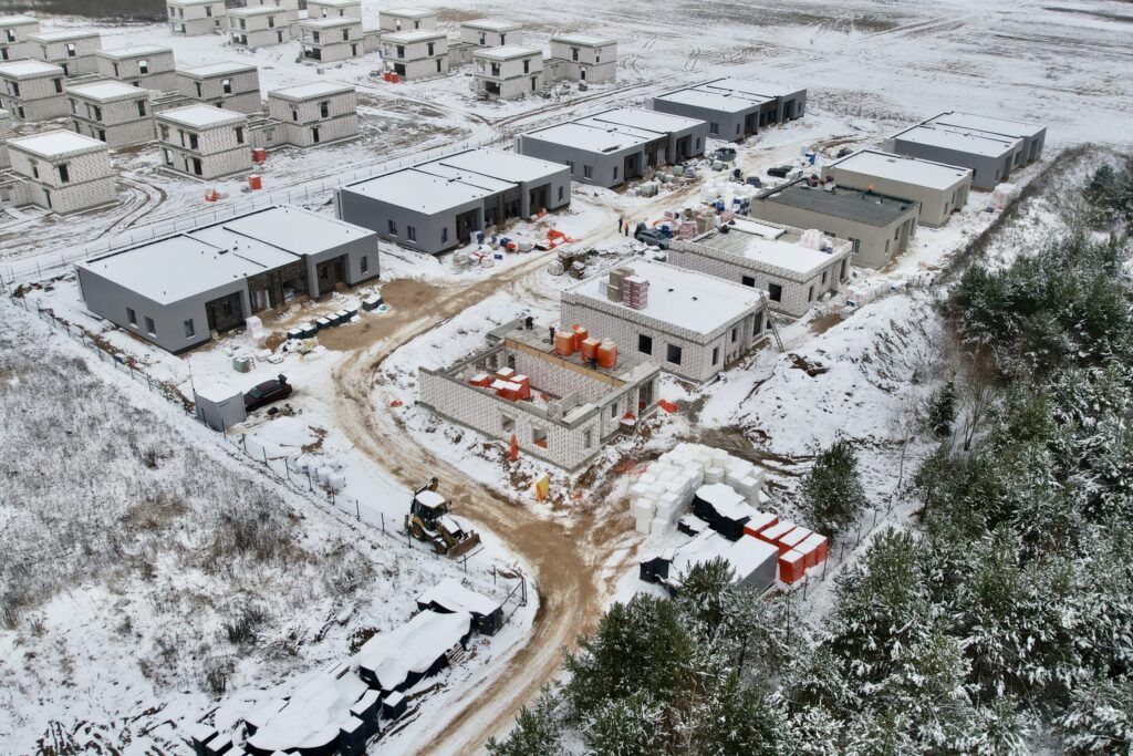 Modernus slėnis (Grinapolio g.) - Row housing - construction photos