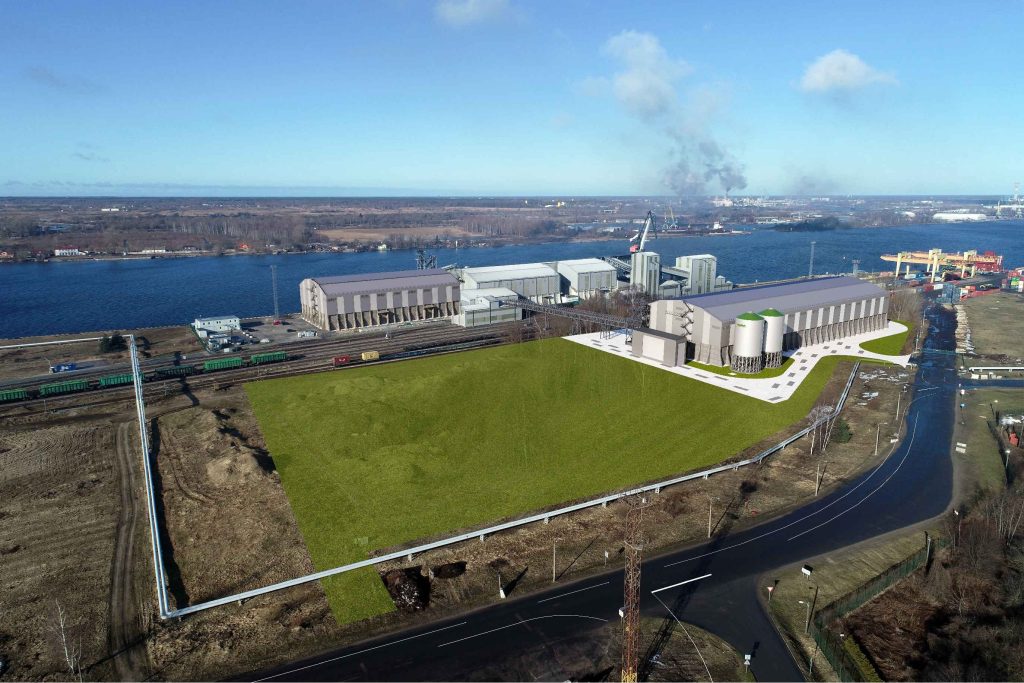 Riga Bulk Terminal - Noliktavu komplekss beramkravu īslaicīgai uzglabāšanai un konveijeru galerijas (Uriekstes iela 32) - Smagā rūpniecība - vizualizācija