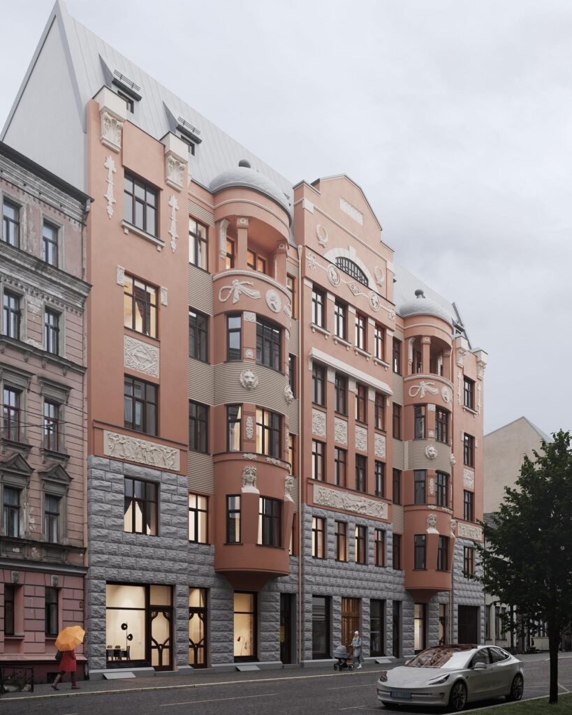 Donberga kvartāls - Ģertrūdes iela 60 - Fasādes māja (Ģertrūdes iela 60) - Daugiabutis - vizualizacija