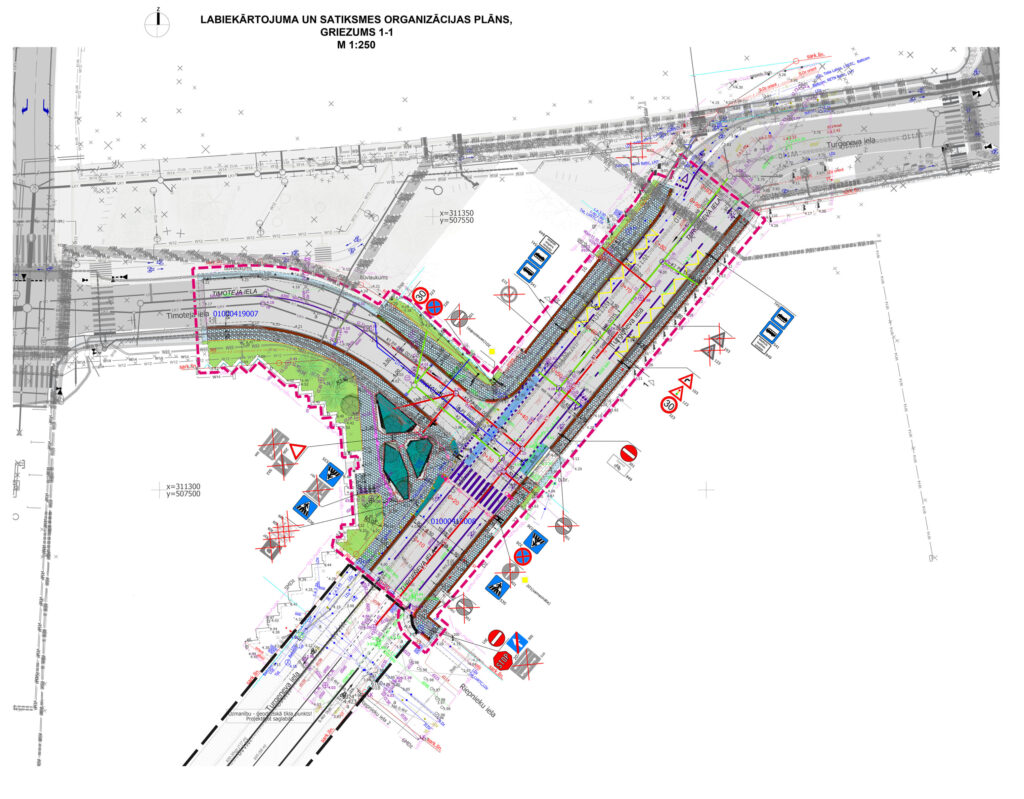Timoteja un Turgeņeva ielas krustojuma pārbūve (Timoteja iela, Turgeņeva iela) - Road - visualization