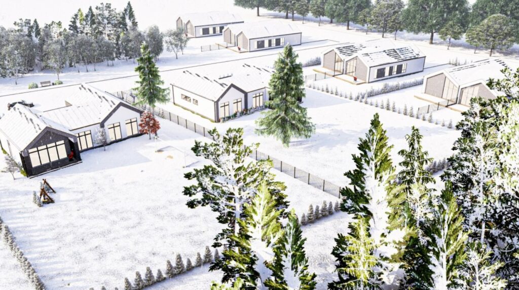 Vorupės namai (Papiškių g., Vorupės g.) (Vorupės g. 66, 68, 74, 76, Papiškių g. 45, 47, 49, 51) - Row housing - visualization