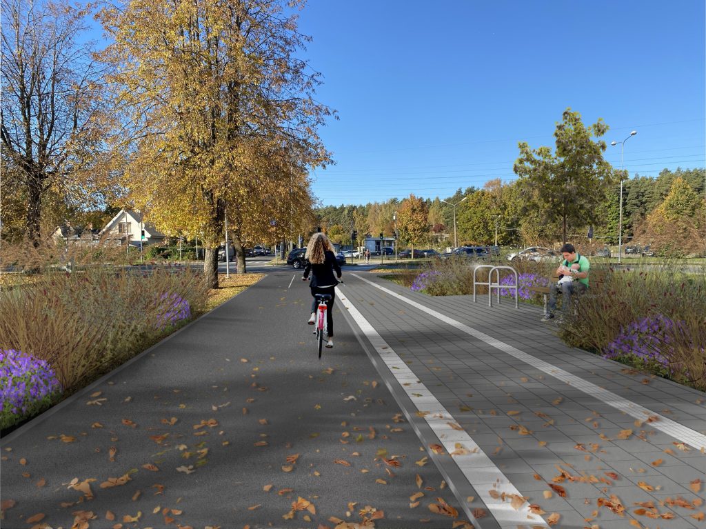 Velosipēdu ceļš Rīga - Babīte - Piņķi (Durbes iela, Jūrmalas gatve, Kurzemes prospekts, Bebru iela, Anniņmuižas bulvāris, Dammes iela, Slokas iela) - Jalgrattatee - visuaalne