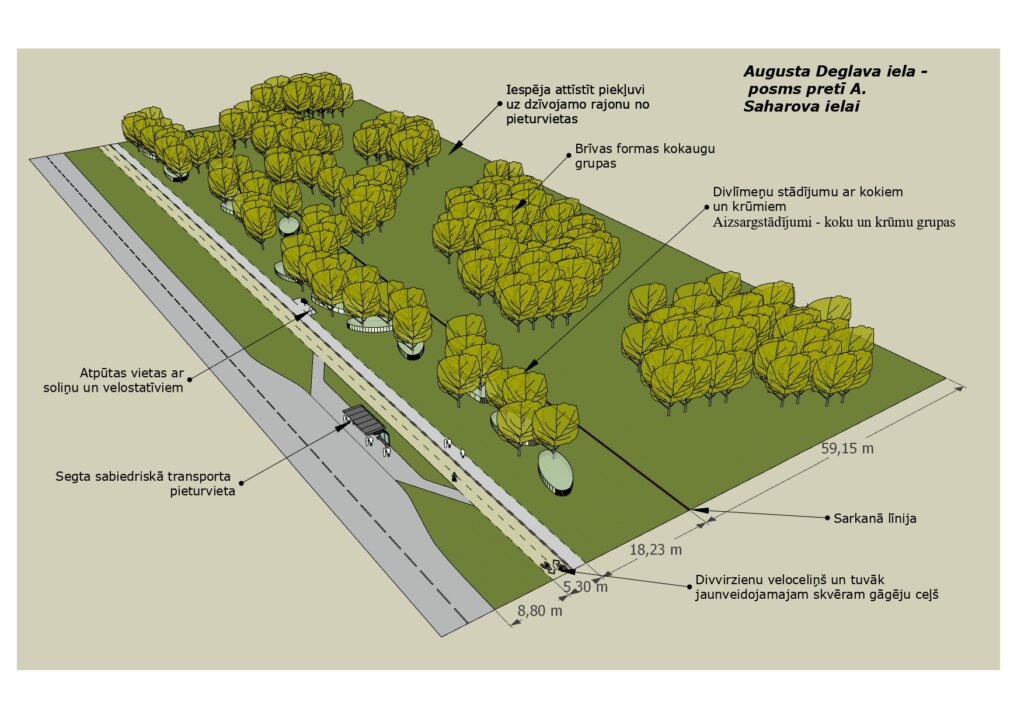 Velosipēdu ceļš Rīga - Ulbroka (Augusta Deglava iela) - Jalgrattatee - visuaalne