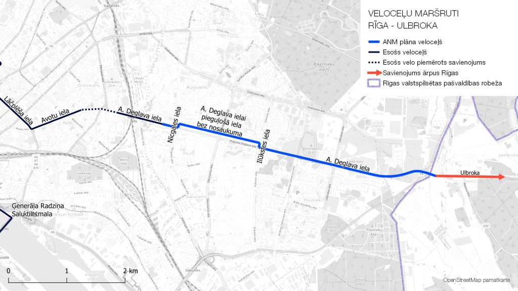 Velosipēdu ceļš Rīga - Ulbroka (Augusta Deglava iela) - Jalgrattatee - visuaalne