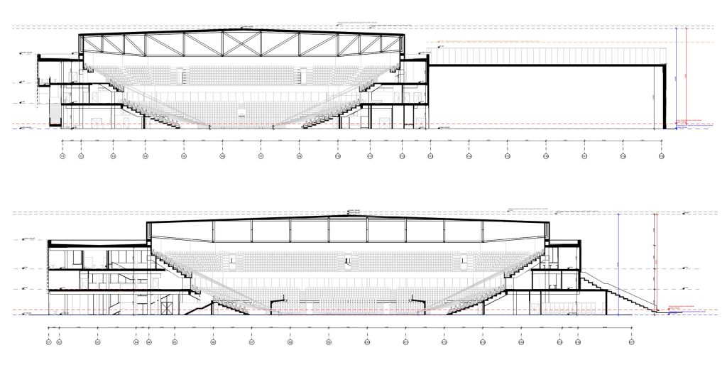 Daugiafunkcis sveikatinimo, ugdymo, švietimo, kultūros ir užimtumo kompleksas 3 etapas (sporto centras, lengvosios atletikos stadionas) (Ozo g. 27) - Sporto arena - vizualizacija