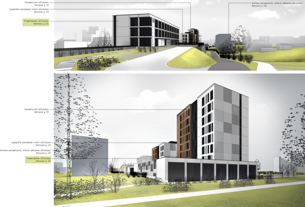 Kernavės g. 45 (Kernavės g. 45) - Co-living, Food store - visualization