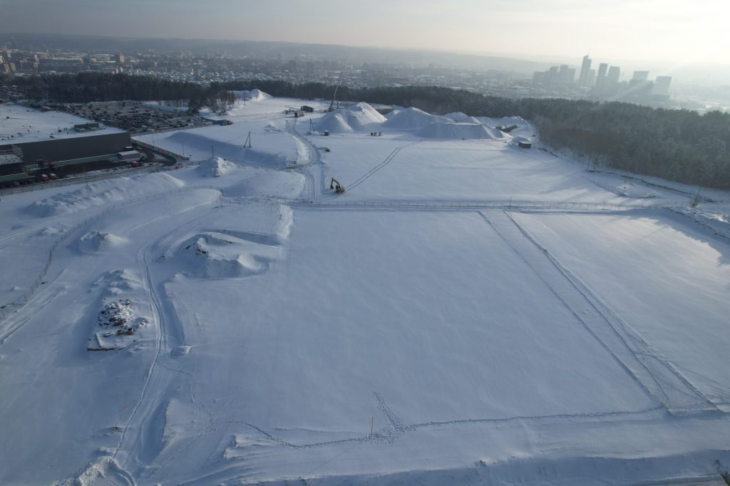 Daugiafunkcis sveikatinimo, ugdymo, švietimo, kultūros ir užimtumo kompleksas 3 etapas (sporto centras, lengvosios atletikos stadionas) (Ozo g. 27) - Sporto arena - statybų nuotraukos