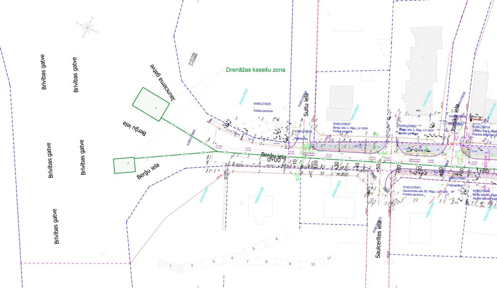 Velo un gājēju infrastruktūras izbūve Berģu ielā un Upesciema ielā no Brīvības gatves līdz Ropažu novada robežai (Berģu iela, Upesciema iela) - Bike path - visualization