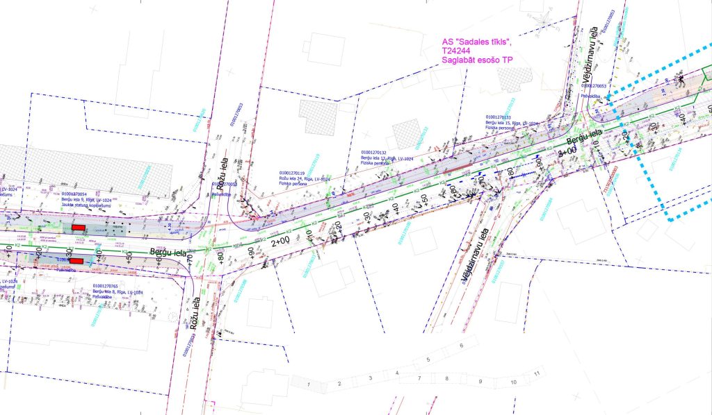 Velo un gājēju infrastruktūras izbūve Berģu ielā un Upesciema ielā no Brīvības gatves līdz Ropažu novada robežai (Berģu iela, Upesciema iela) - Bike path - visualization