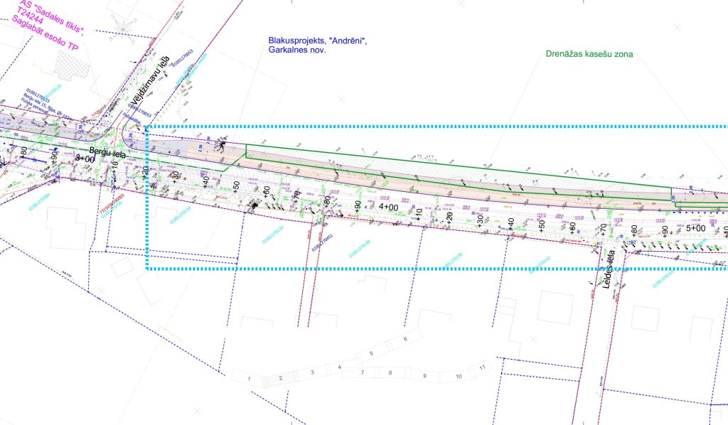 Velo un gājēju infrastruktūras izbūve Berģu ielā un Upesciema ielā no Brīvības gatves līdz Ropažu novada robežai (Berģu iela, Upesciema iela) - Bike path - visualization