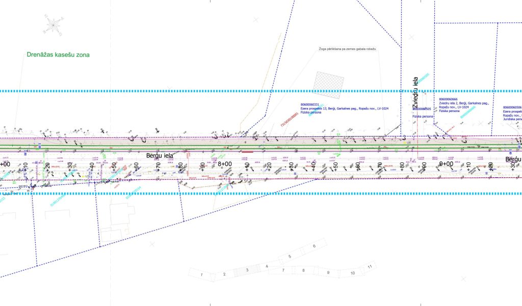 Velo un gājēju infrastruktūras izbūve Berģu ielā un Upesciema ielā no Brīvības gatves līdz Ropažu novada robežai (Berģu iela, Upesciema iela) - Bike path - visualization