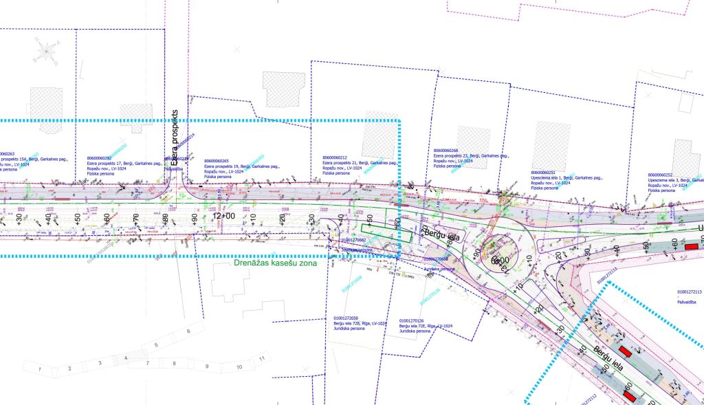 Velo un gājēju infrastruktūras izbūve Berģu ielā un Upesciema ielā no Brīvības gatves līdz Ropažu novada robežai (Berģu iela, Upesciema iela) - Bike path - visualization