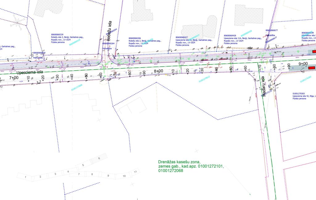 Velo un gājēju infrastruktūras izbūve Berģu ielā un Upesciema ielā no Brīvības gatves līdz Ropažu novada robežai (Berģu iela, Upesciema iela) - Bike path - visualization