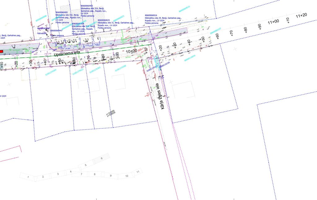 Velo un gājēju infrastruktūras izbūve Berģu ielā un Upesciema ielā no Brīvības gatves līdz Ropažu novada robežai (Berģu iela, Upesciema iela) - Bike path - visualization