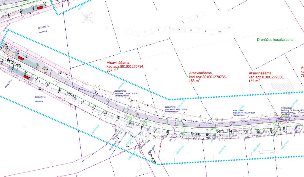 Velo un gājēju infrastruktūras izbūve Berģu ielā un Upesciema ielā no Brīvības gatves līdz Ropažu novada robežai (Berģu iela, Upesciema iela) - Bike path - visualization