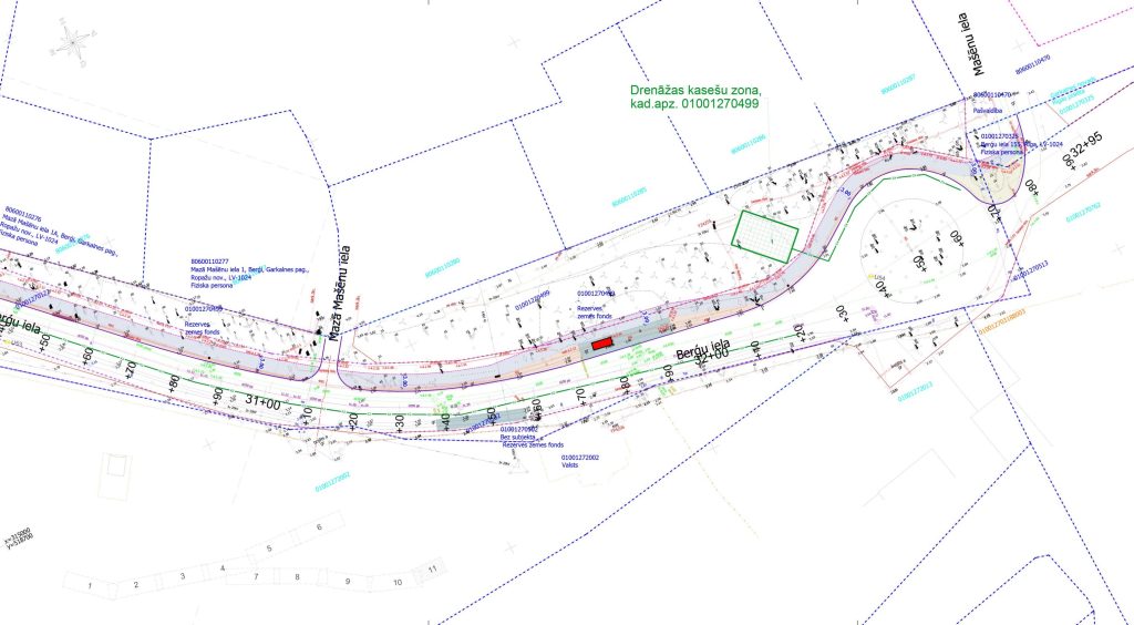 Velo un gājēju infrastruktūras izbūve Berģu ielā un Upesciema ielā no Brīvības gatves līdz Ropažu novada robežai (Berģu iela, Upesciema iela) - Bike path - visualization