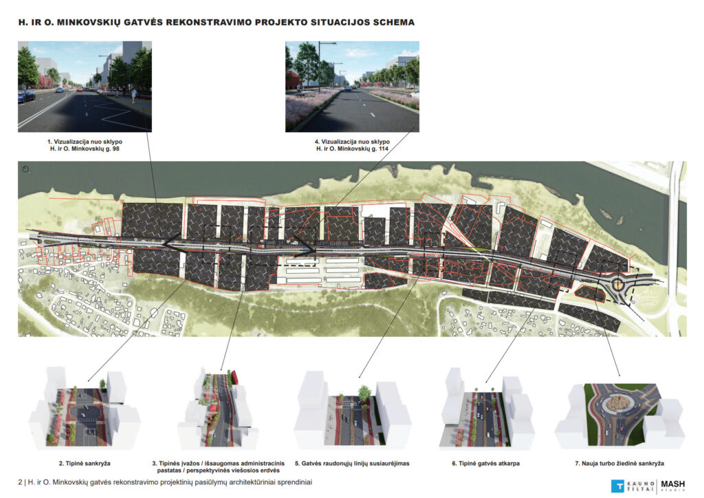 H. ir O. Minkovskių gatvė (H. ir O. Minkovskių g.) - Bike path, Street - visualization
