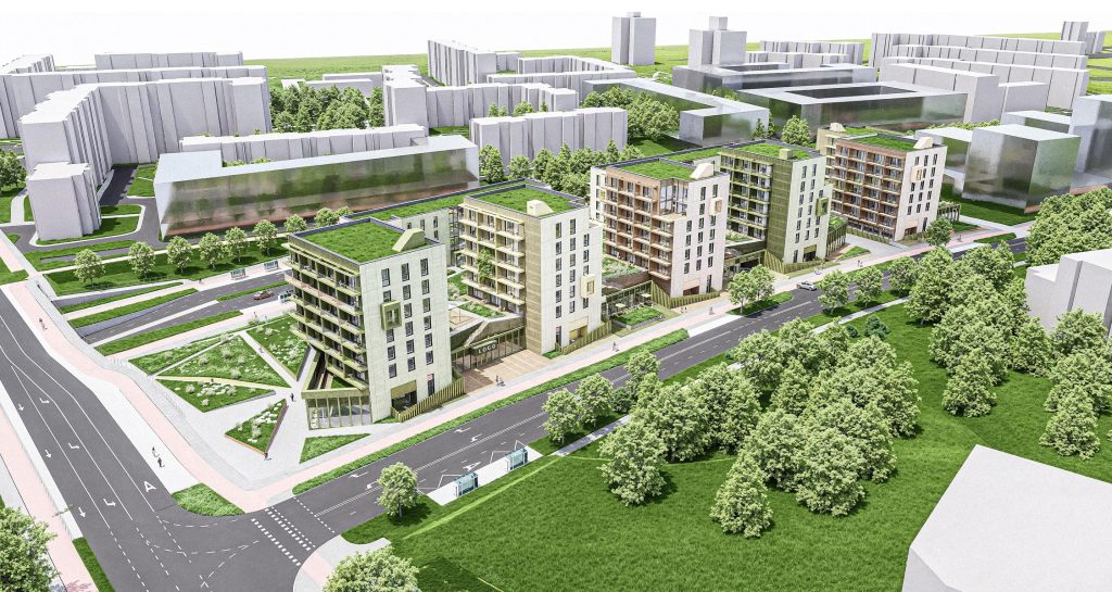 Fabijoniškių g. 2F (Fabijoniškių g. 2F) - Food store, Multi apartment - visualization