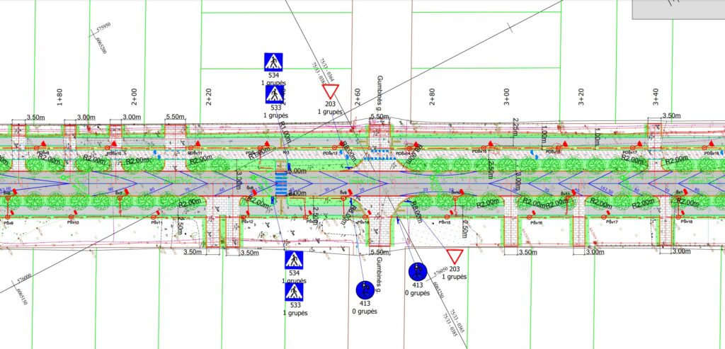 Karaliaučiaus g. atkarpa nuo Smalinės g. (Karaliaučiaus g.) - Bike path, Street - visualization