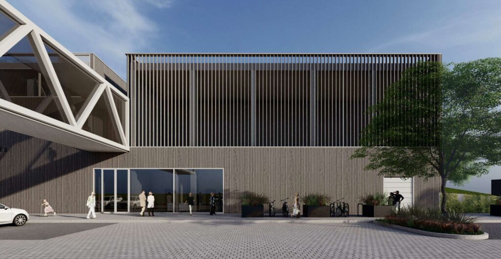 Naujamiesčio lengvosios atletikos maniežo plėtra (Žemaitės g. 6) - Sports arena - visualization