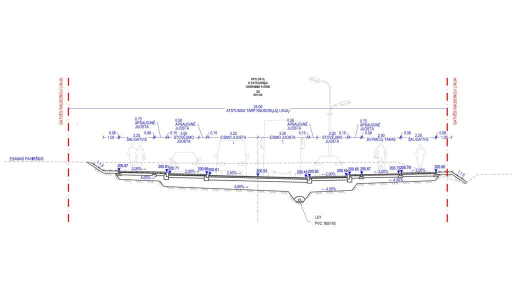 Svylos g. atkarpa iki Beržuonos g. (Svylos g.) - Velosipēdu ceļš, Iela - vizualizācija