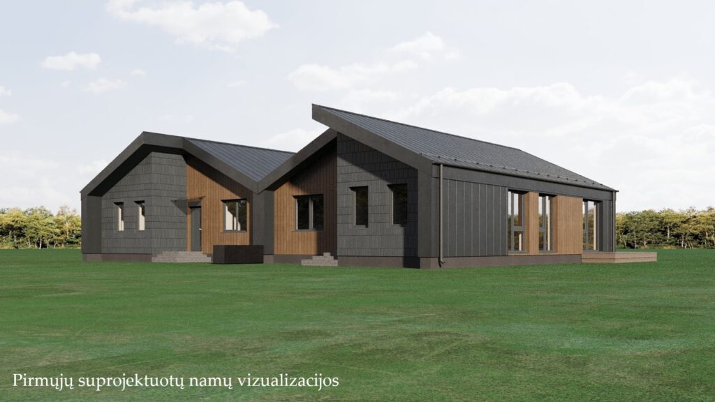 Pavasariai 3 etapas (Austėjų g. 25, 27, 29 - 41, Ugniažolių g. 26, 28, 30, 42. ) - Private house community, Row housing - visualization