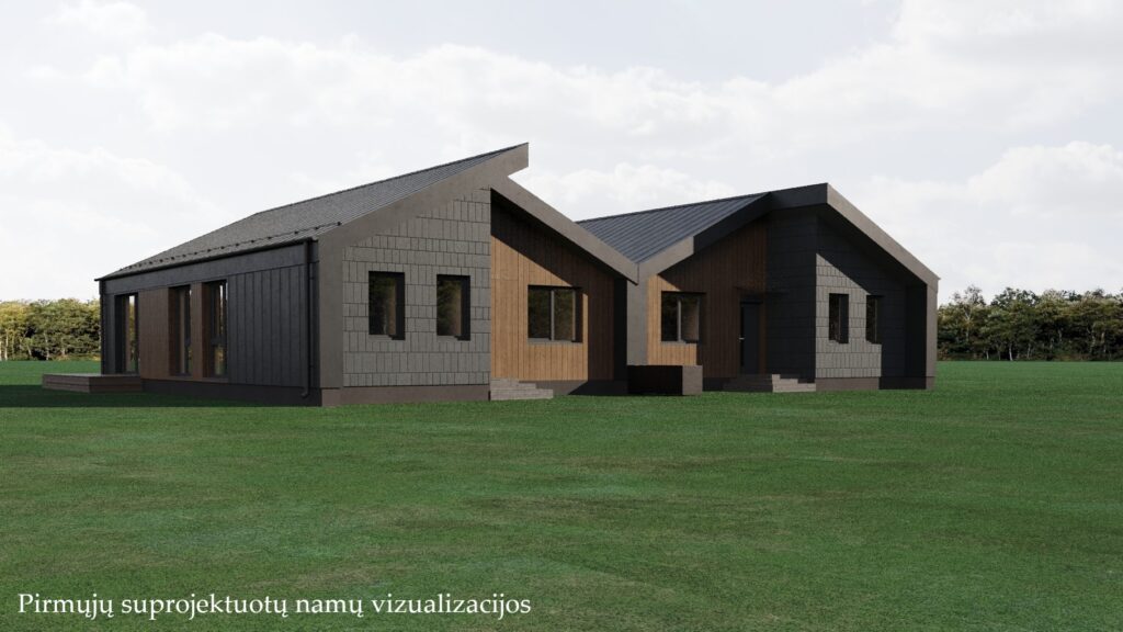 Pavasariai 5 etapas (Austėjų g. 79, 81, 83 - 127) - Private house community, Row housing - visualization